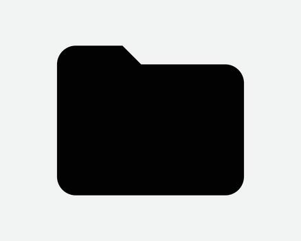 Folder Solid Black Shape Icon. Silhouette sign of computer document file symbol. Save Doc technology storage digital organization. Paper page work docs vector