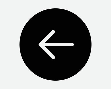 redondo izquierda icono flecha punto hacia la izquierda antes de anterior espalda circulo botón previamente página navegación dirección orientación junto a lado hacia atrás símbolo vector