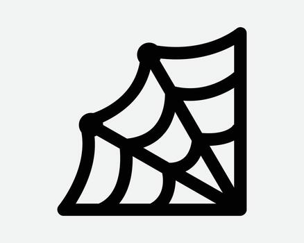 Spider Web Icon Arachnid Insect Trap Horror Creepy Scary Net Bug Intricate Pattern Shape Gothic Tattoo Silk Black Sign Symbol Thread Fear Line Outline vector
