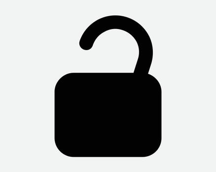 Unlock Padlock Icon Open Lock Locker Unsecured Login Access Privacy Secure Safe Secret Opened Break In Password Breach Black Shape Silhouette Symbol vector