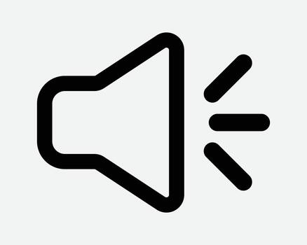 Speaker Outline Icon Broadcast Message Speech Radio Music Volume Loud Noise Sound Loudspeaker Song Audio Signal Multimedia Media Control Sign Symbol vector