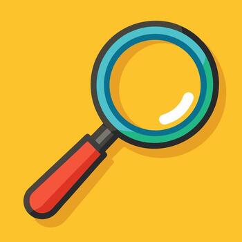 Search icon in format, showcasing a magnifying glass. Great for business analysis, investigation, and information exploration projects. vector