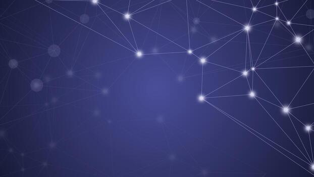 Abstract digital background with glowing network connections on dark blue surface, perfect for technology, innovation, data and futuristic designs. vector