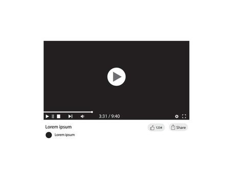 Minimalist Player Interface with Playback Controls and Interactive Features. vector