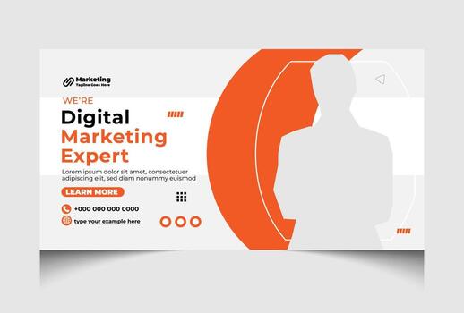 Multipurpose business advertising social media web banner template and youtube thumbnail design layout. vector