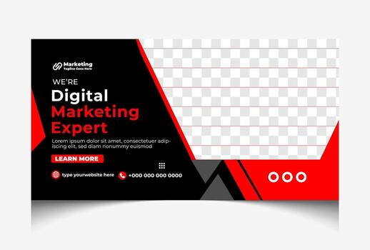 Multipurpose business advertising social media web banner template and youtube thumbnail template. vector