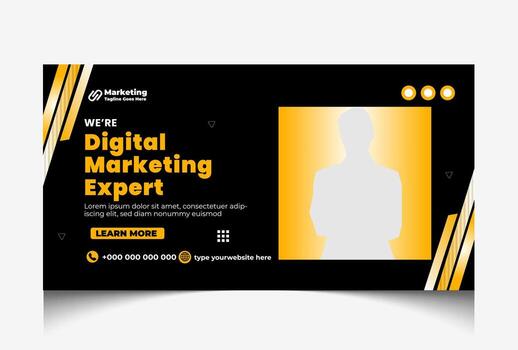 Multipurpose business advertising social media web banner template and youtube thumbnail design template layout. vector