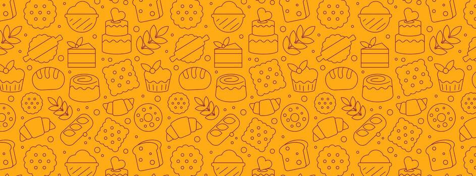 sin costura lineal y contorno horneando íconos modelo bandera en un geométrico estilo vector