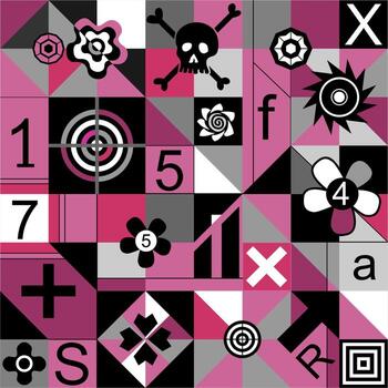 graphic seamless patterns in black, white,pink, gray. Suitable for backgrounds, textile design, web design, scrapbooking paper. vector