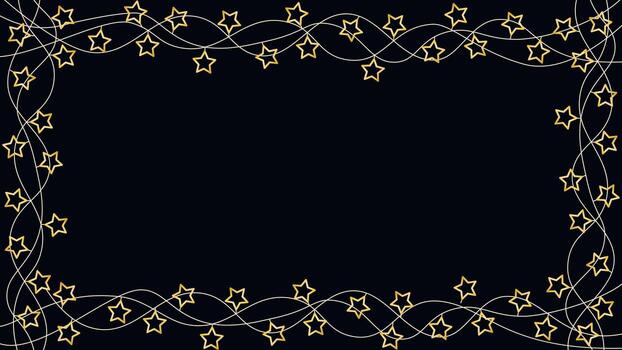 Dark background with frame of starry glowing garlands vector
