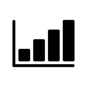 Simple black icon with a theme horizontal graph vector