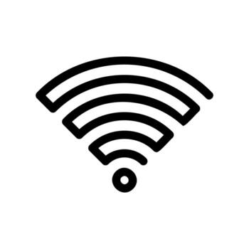 sencillo negro icono con un tema soltero línea Wifi botón vector