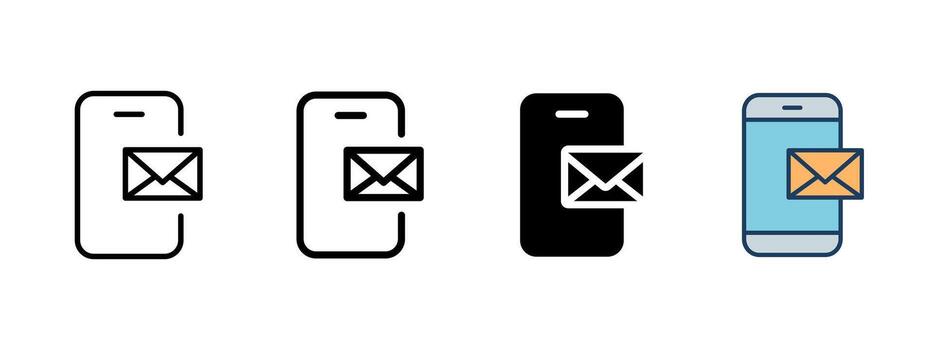 mensaje icono. sobre en teléfono inteligente pantalla. nuevo correo electrónico notificación ilustración. común en comunicación y bandeja de entrada interfaces símbolo. móvil mensajería y alerta sistema signo. correo electrónico pictograma. vector