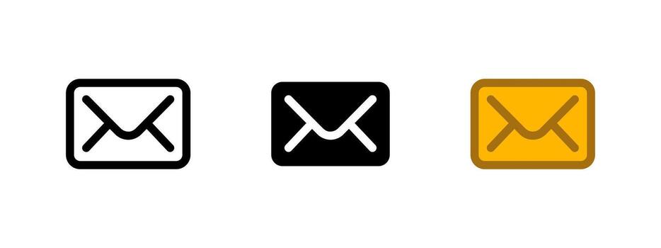 Email icon. Rounded envelope with soft corners and curved flap line illustration. Suitable for mail, messaging, or contact sections in web and mobile UI symbol. Email service pictogram. vector