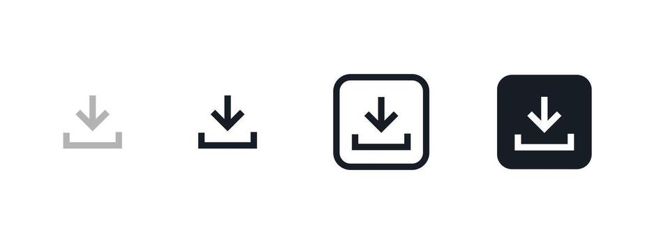 descargar icono. flecha señalando abajo dentro un bandeja ilustración. datos ahorro y archivo transferir símbolo. Internet y solicitud actualizar signo. sistema almacenamiento acceso pictograma. vector