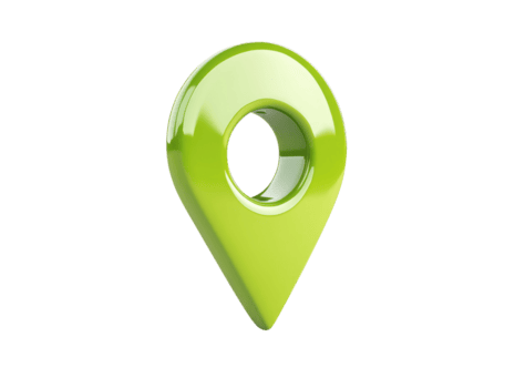 isolerat grön plats markör ikon på en transparent bakgrund för digital kartläggning och navigering använda sig av png