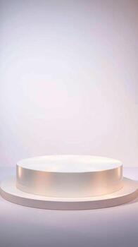 Minimalist 3d rendered white podium on a subtle gradient background for product display photo