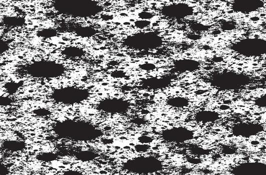 High-resolution grunge ink splatter texture with bold black paint splashes on white background. Ideal for digital art, posters, grunge design, overlays, and abstract creative projects. vector