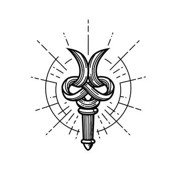 Logo design of a torch with a decorative knot vector