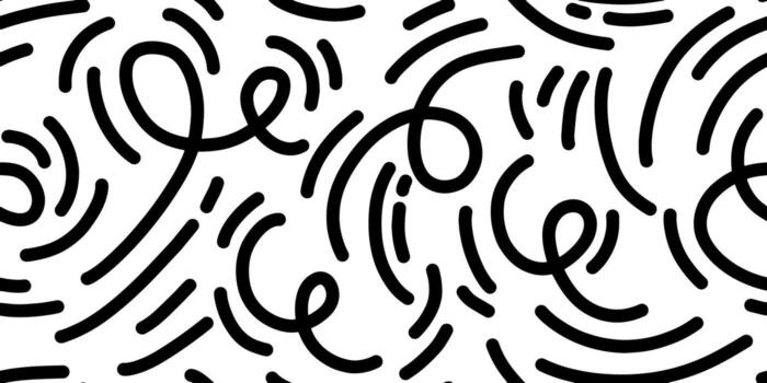 seamless pattern of wind blowing in doodle style. vector