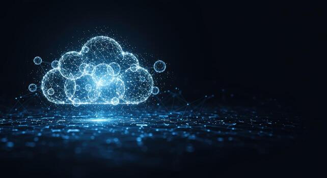 Cloud computing digital network connection technology concept photo