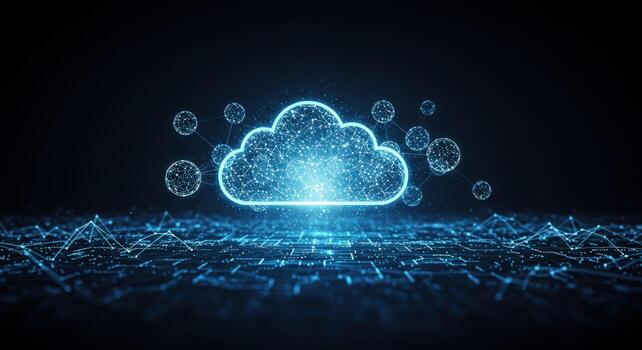 Abstract cloud computing network technology background photo