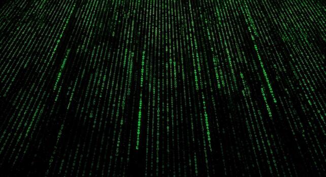 Digital rain of binary code stream data photo