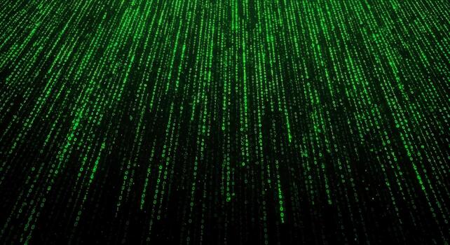 Digital rain binary code stream technology background photo