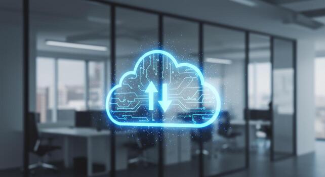 Cloud computing data upload and download technology photo