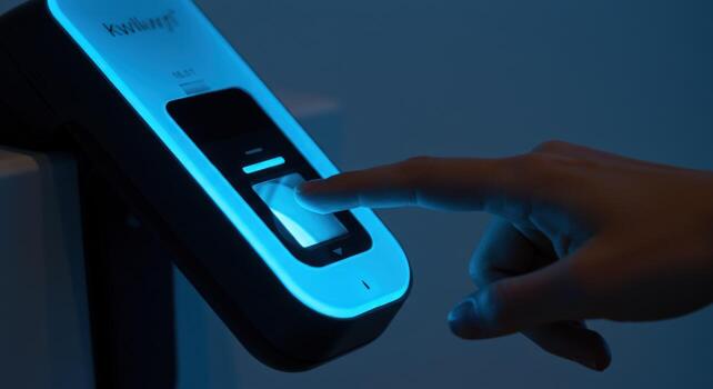 Biometric authentication device with fingerprint scan technology photo