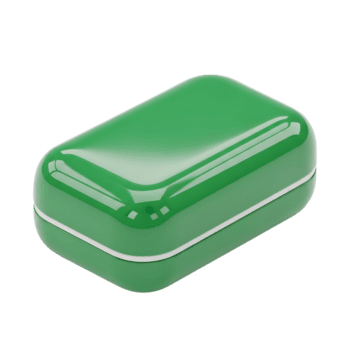 brillant vert rectangulaire espace de rangement récipient avec arrondi bords png