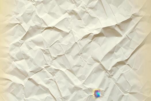 Crumpled paper background with a small square in the middle photo