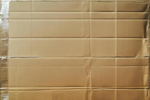 A brown cardboard box with a piece of tape on it photo