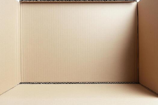 An empty cardboard box on a white background photo