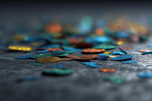 A close up of confetti on a table photo