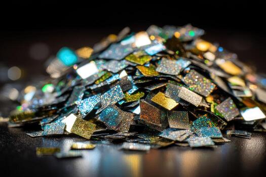 Glittering confetti pile photo