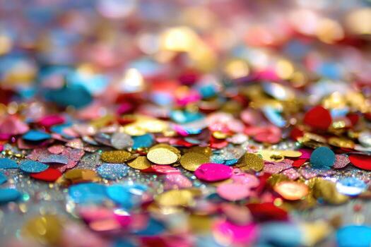 A close up of colorful confetti photo