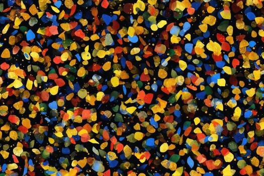 Vibrant confetti scattered on a dark background photo