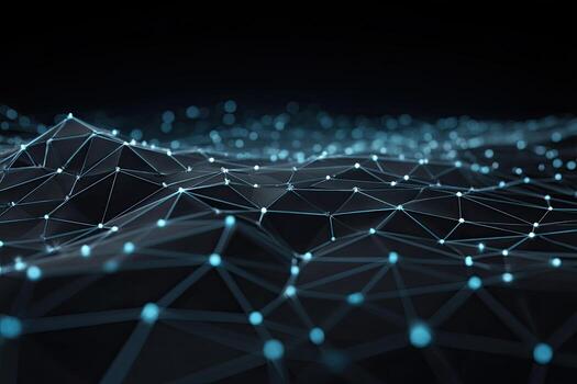 Abstract digital network landscape photo