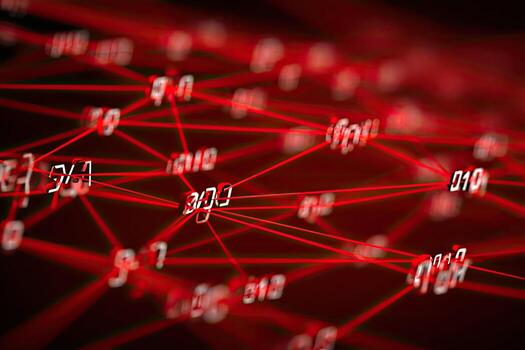 Intricate network of interconnected data points photo