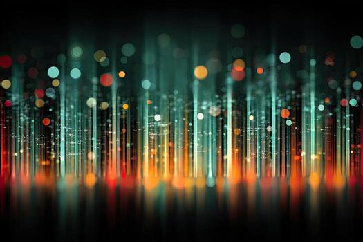 Abstract digital art with vertical lines and glowing particles photo