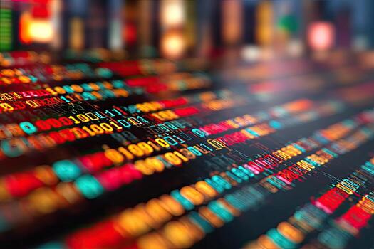 Digital data stream, financial market photo