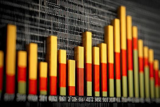 Stacked bar graph showing fluctuating data photo