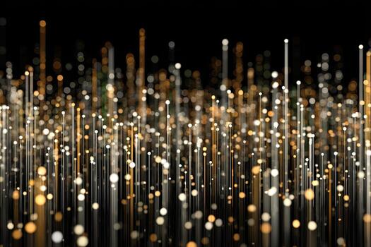 Abstract digital art, streams of light and particles photo