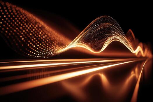 Abstract glowing waves of light photo