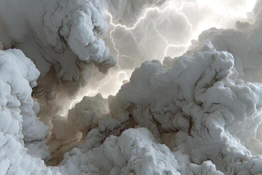 Massive storm clouds, intense lightning photo