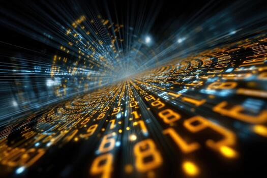 Digital data stream tunnel photo