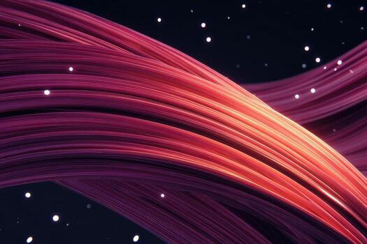 Abstract swirls of magenta and orange ribbons against a dark background photo