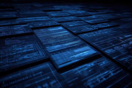 Data streams across many screens photo