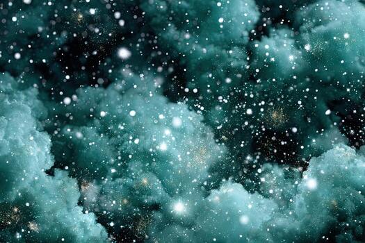 Cosmic clouds, speckled with starlight and snow photo
